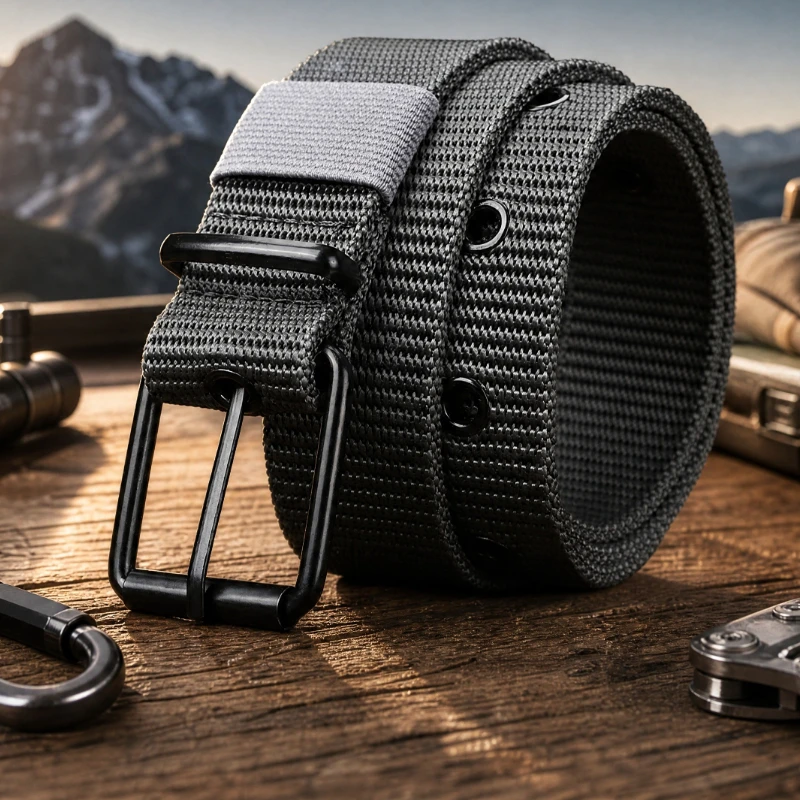 New Men Belt Porous Canvas Pin Buckle Leather Belt Outdoor Sports Belt Women's Trendy Eyelet Belt With Jeans Belt For Men Women