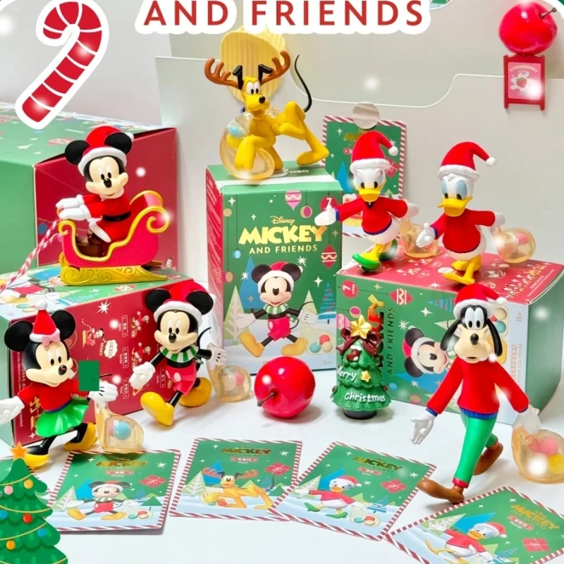 Disney Hand In Hand Series Blind Box Mickey Mouse Goofy Minnie Donald Duck Pluto Aniem Model Presents A New Year Christmas Gift