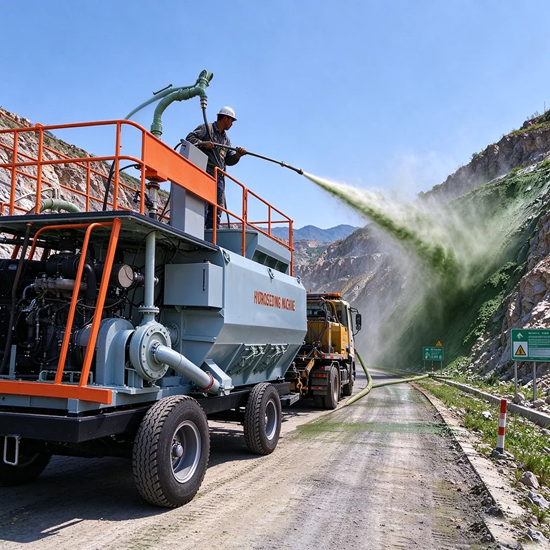 High Pressure Hydromulcher Mobile Hydroseeder for Road Slope Erosion Control and Greening