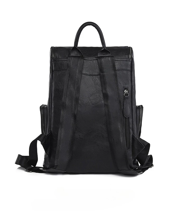 New Model Business Men's Double-shoulder Bag - Retro PU Style Fashionable Computer Backpack - Large Capacity Outdoor Travel Bag