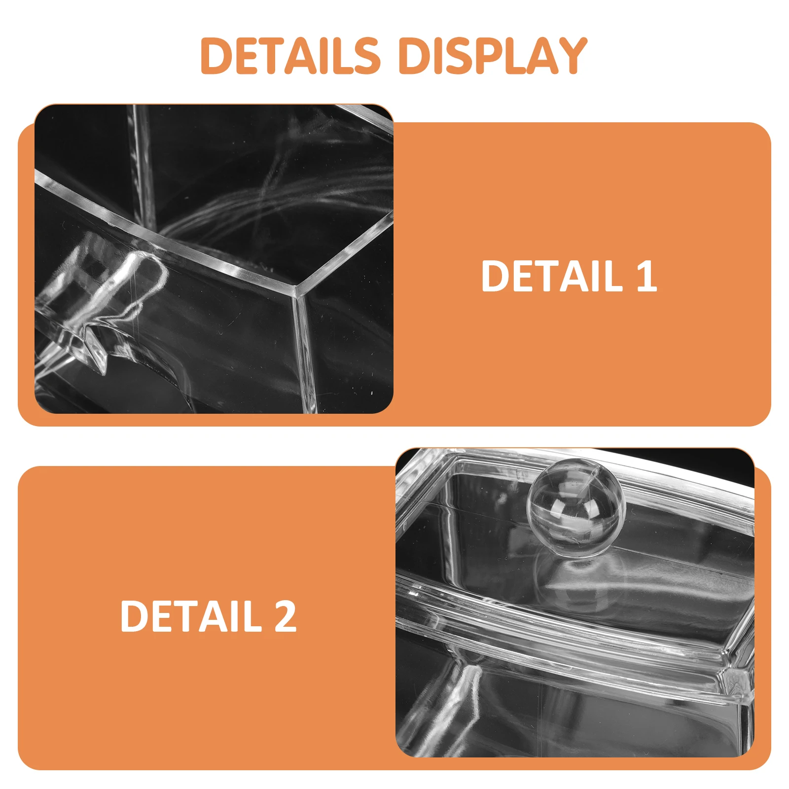 

2pcs Cotton Swab Storage Box Acrylic Dust proof Container Pad Holder Desktop Case ganizing Keeping Clean Transparent Elegant