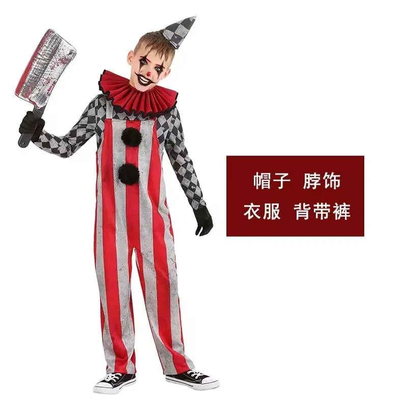 Halloween Party Carnival Funny Stage Performance Children's Evil Circus Clown Cosplay Costumes