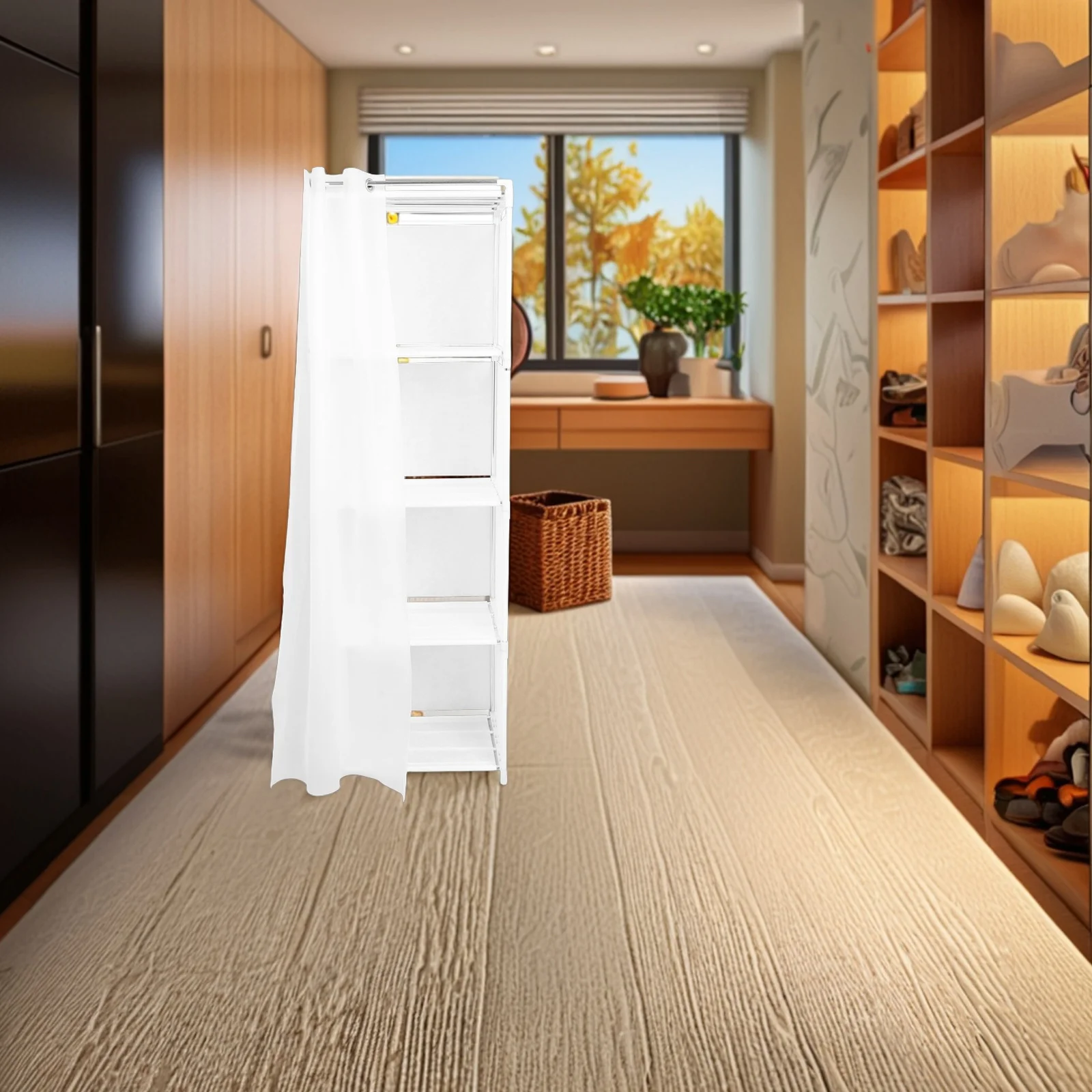 

Multilayer Simple Dustproof Wardrobe Floor Standing Storage Cabinet For Bedroom Closet Clothes Organizer Freestanding Small