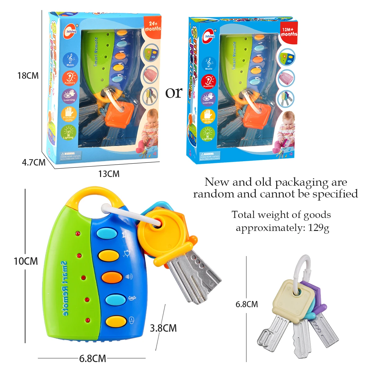 Music Cartoon Car Key Toys, Baby Kids Car Voices Pretend Play Educational Toy Grip Training Gifts for boys and girls image 6