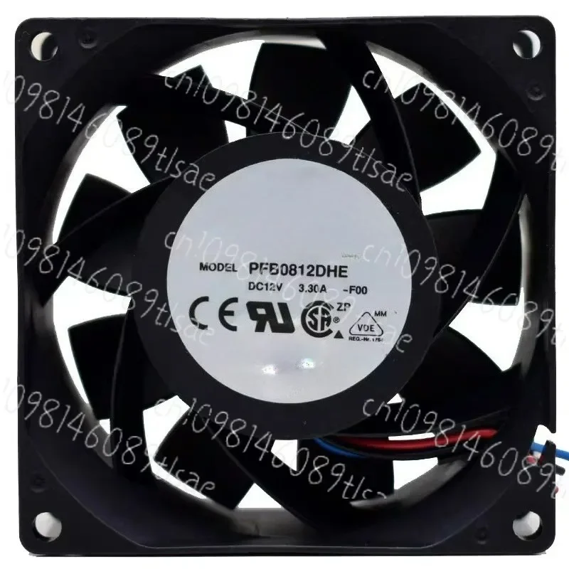 SSN PFB0812DHE F00 DC 12V 3,30A 80x80x38mm 3-Draht-Server-Lüfter