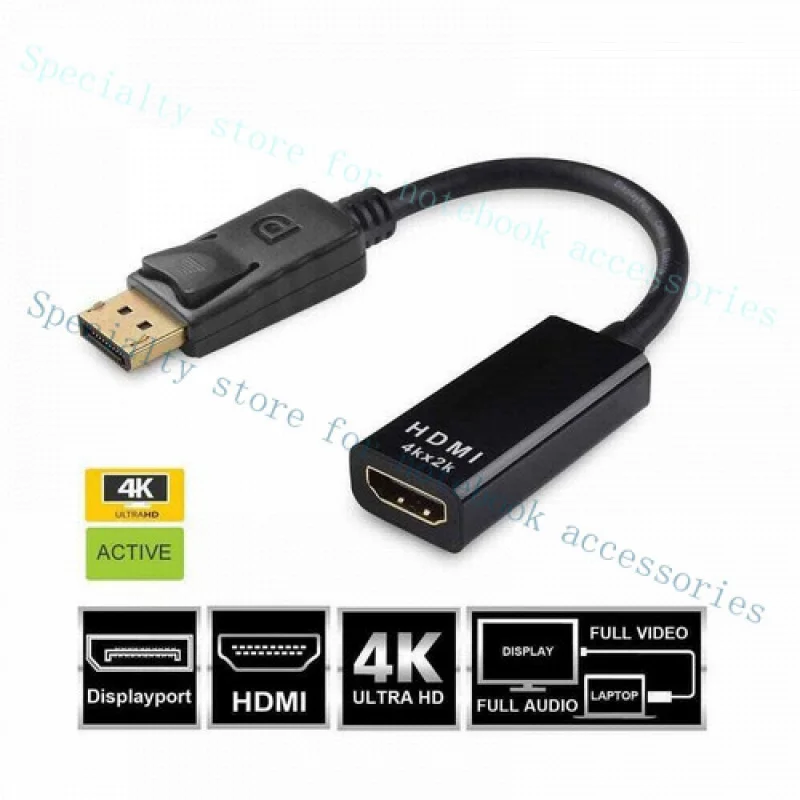 A++ DP to HDMI display port 4k adapter female male Compatible for Lenovo Dell HP AMD