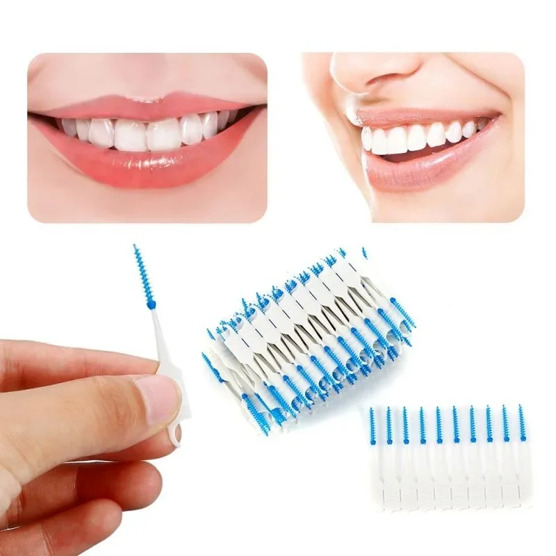 120Pcs/set Silicone Interdental Brushes Super Soft Dental Cleaning Brush Teeth Care Dental floss Toothpicks Oral Tools