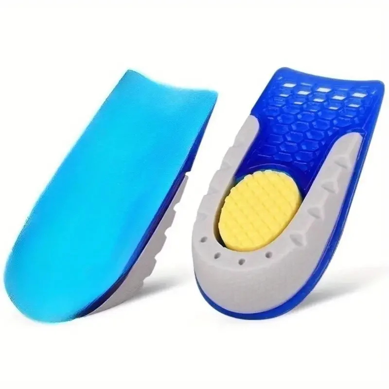 1pair Gel Height Increase Insoles, Shock Absorption Heel Cushion Pads, Height Lift Shoes Inserts For Men & Women