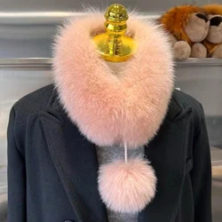 Versatile Neck Warmer Plush Ball Scarf Fluffy Imitation Fox Fur Outdoor Comfortable Fashion