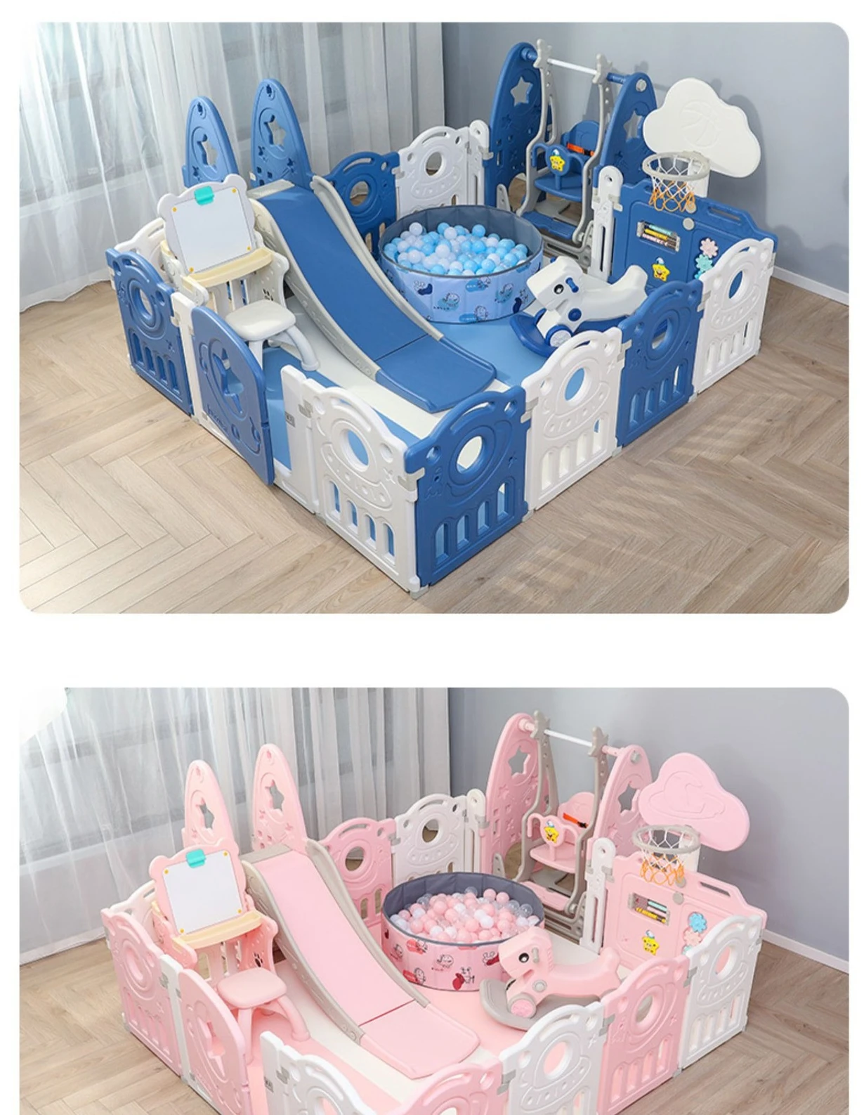 Baby Playpen Eco-Friendly Safety Adjustable Shape Portable Design Activity Center Play Yard Baby Playpen