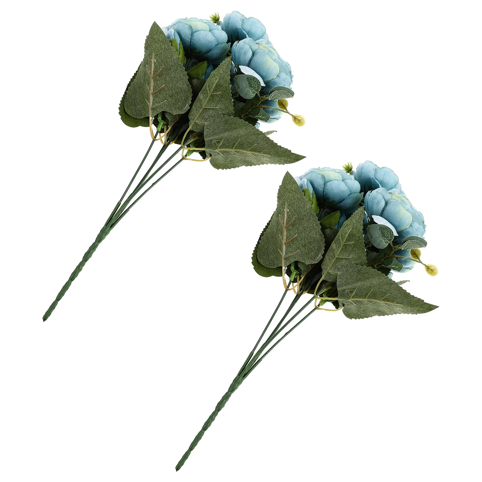 

2 Pcs Artificial Peony Flower Flowers Faux Props Fake Bouquet Plastic Peonies Decor Bride Simulation