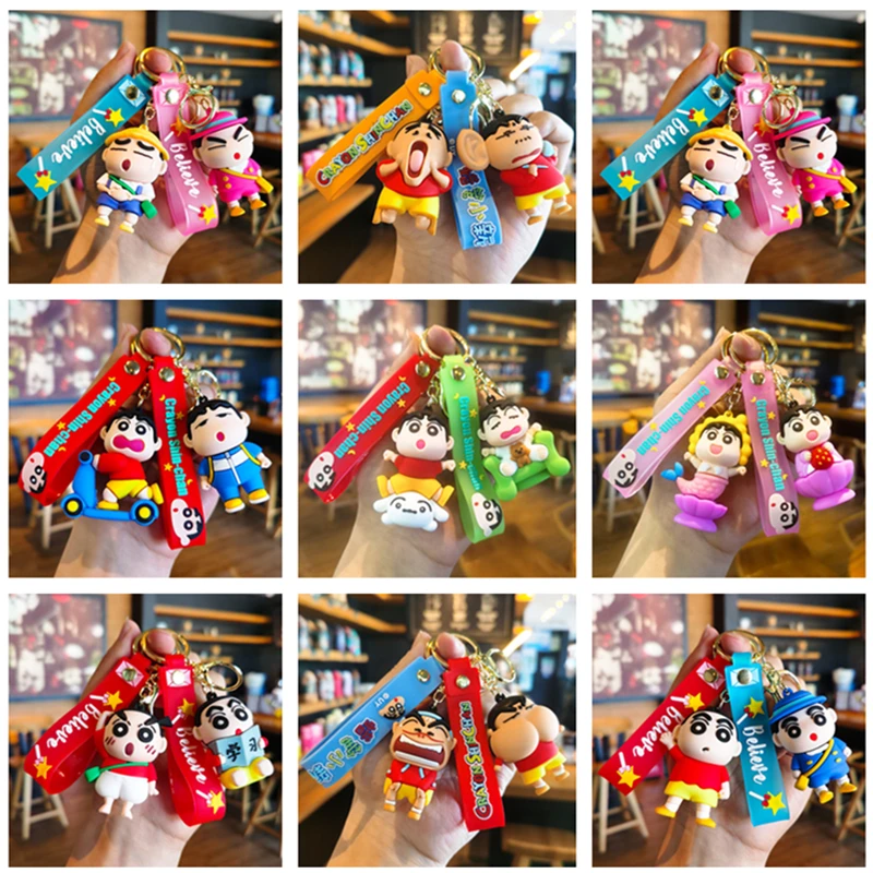

Cartoon Crayon Shin-chan classic cute shape keychain PVC doll couple backpack pendant motorcycle car key chain pendant