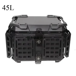 45L Motorcycle Aluminum Tail Box Waterproof Rear Luggage Storage Tool Case Lock Trunk Helmet Box Universal For Most Motorcycles