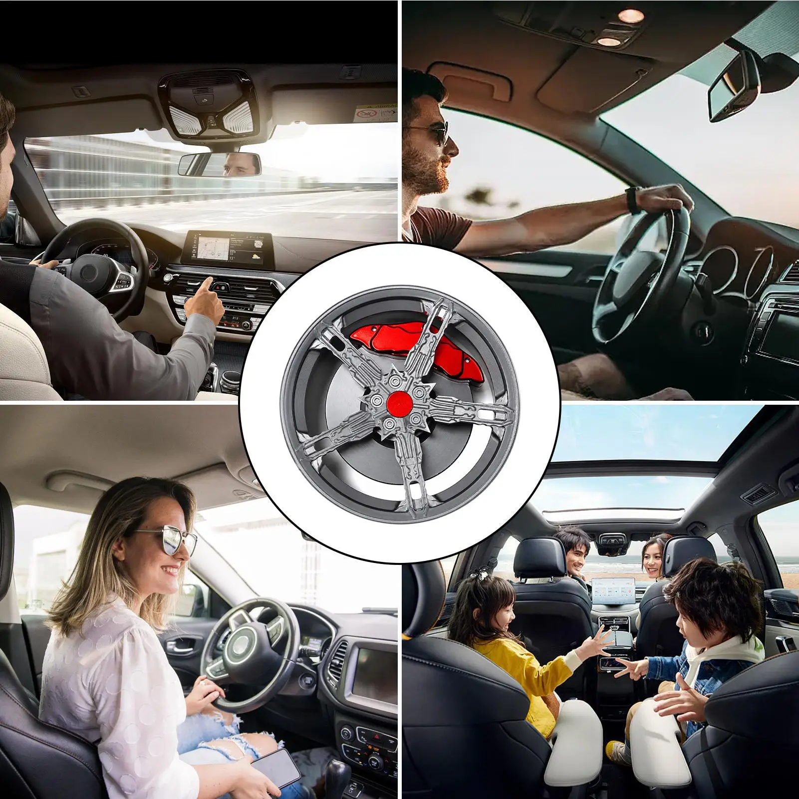Car Air Freshener Vent Clip Rotatable Freshener With 6 Refill Pads Vent Clip Aromatherapy Diffuser For SUV Sedan Truck Short