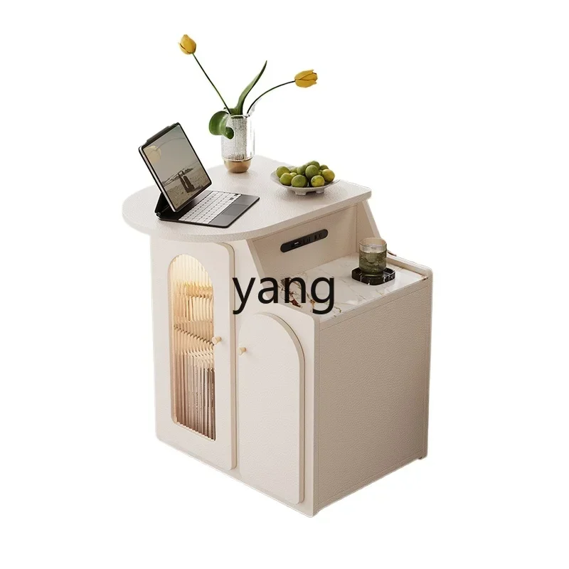 LTT Cream Wind Sofa Side Cabinet Mobile Side Living Room Shelf Corner New Narrow Cabinet