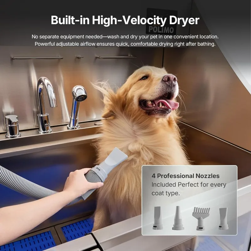 Customizable Dog Washing Station with Built-in Pet Dryer and LED Display Dog Bathtub for Large Medium Small Dogs
