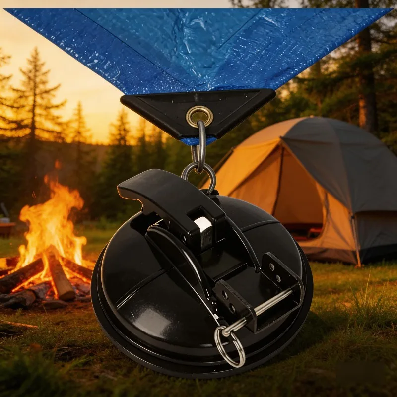 

1/2pcs Outdoor Camping Suction Cups Hook Up Bracket for RV Awning Sunshade Canopy Lock Travel Black Awning Holder Black Cups