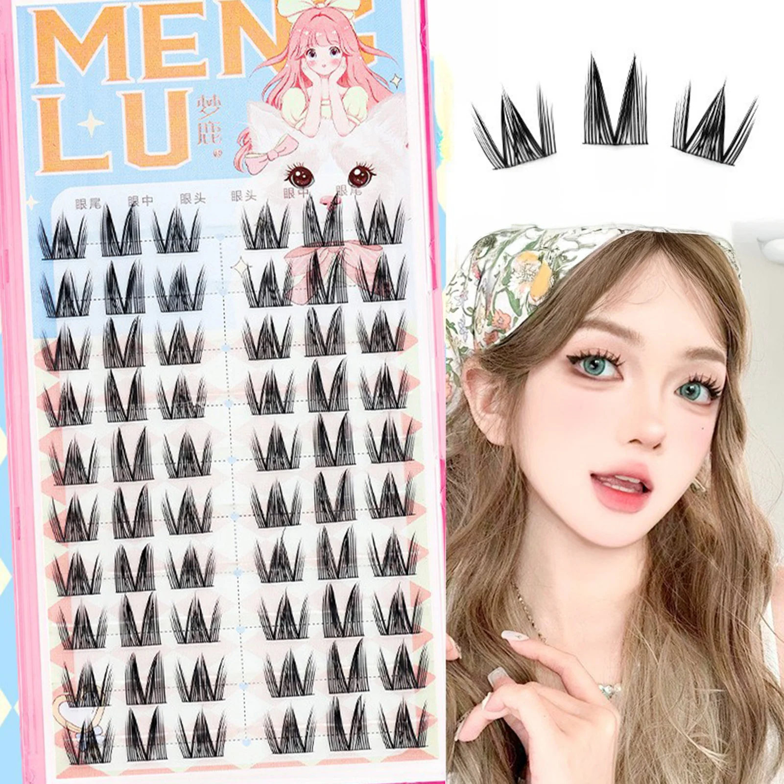 9-13mm Natural cluster lashes manga Wispy False Eyelashes DIY C Curl Eyelash Extension for Girls Night Out Eye Makeups tools