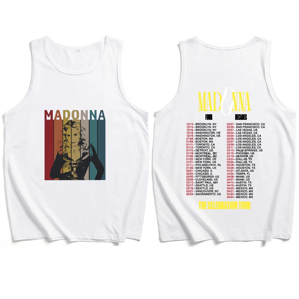 Madonna The Celebration Tour 2024 Tank Tops Vest T-Shirt Unisex T-shirt Sleeveless Summer Casual Regular Printing