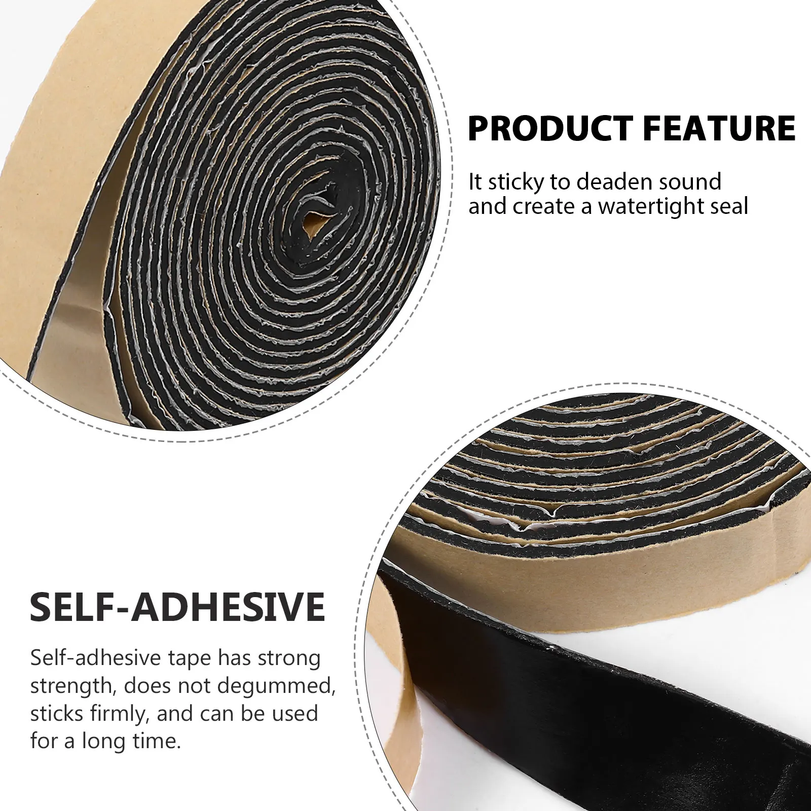 

2pcs Black Butyl Sealant Tape Waterproof Sound Deadening Rope For Car Windshield Rv Window Sealing Butyl Rubber Tape Hardware