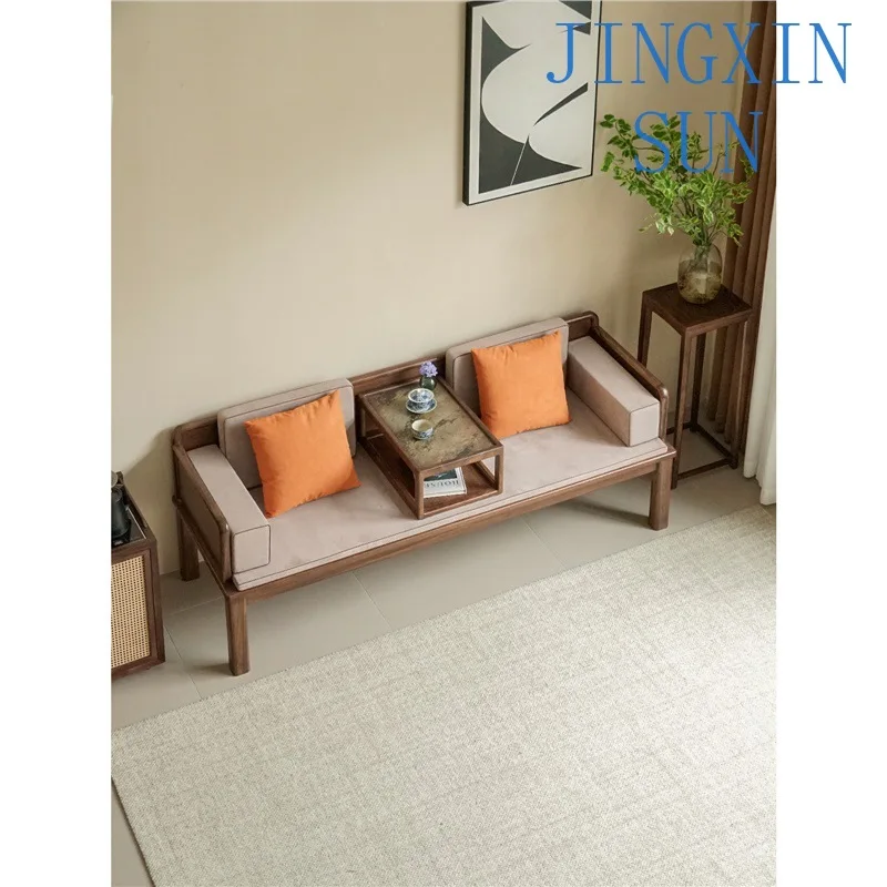 New Chinese ebony Arhat bed living room home high-end light luxury solid wood zen tea table and chair combination