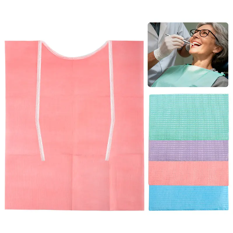 30pcs Disposable Dental Bibs Waterproof Non Woven Beauty Salon Makeup Isolation Apron Anti Penetration Protective Sheets