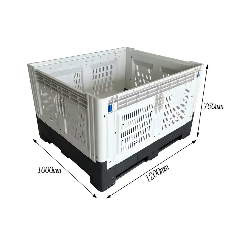 Durable PP Plastic Folding Storage Box With Lid High Impact Resistance Weatherproof Foldable Tray Container For Home