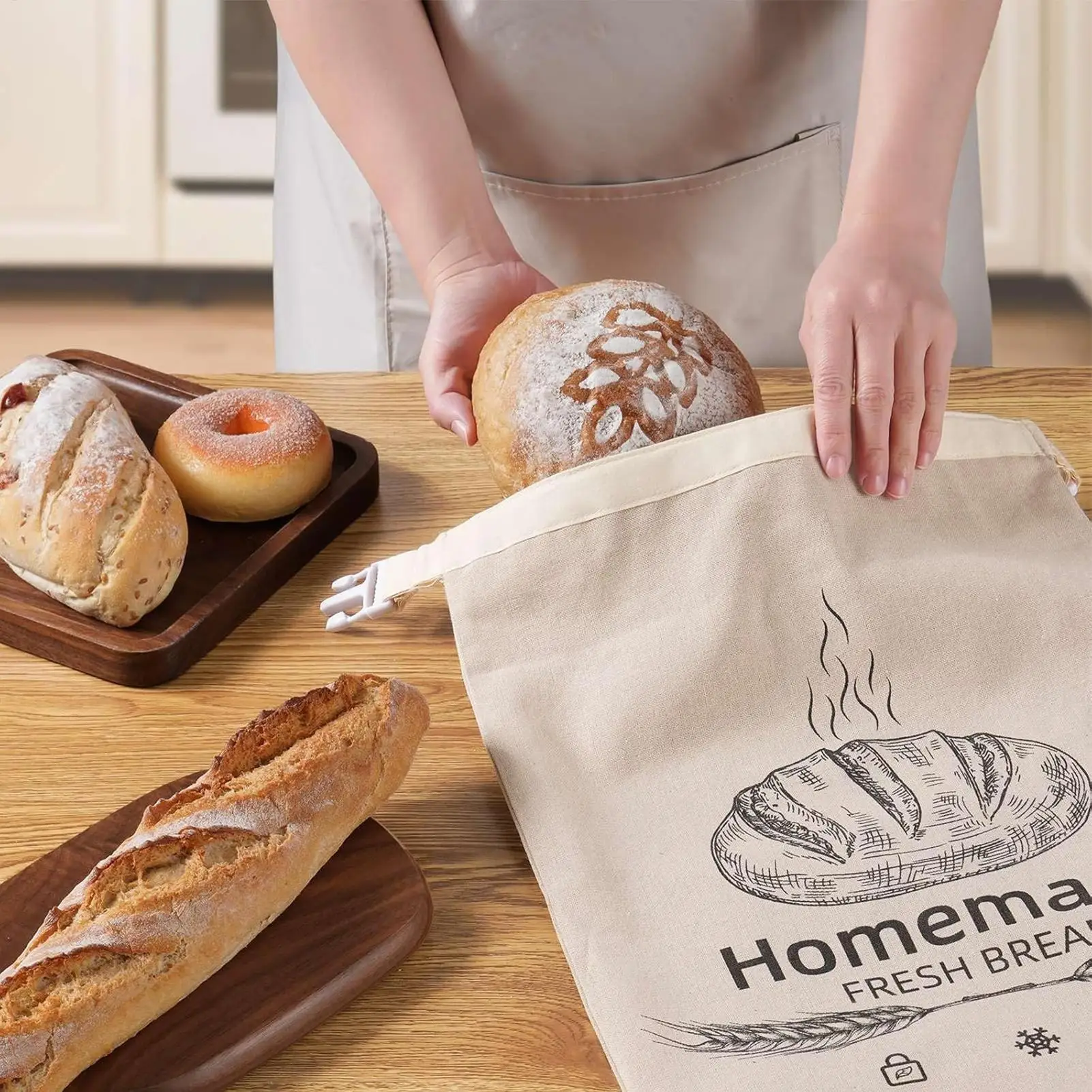 Bienenwachs-Brotbeutel mit Schnallen, wiederverwendbare Teig-Aufbewahrungsbeutel, lebensmittelechte TPU-Brotbeutel und Lebensmittel-Aufbewahrungsbeutel