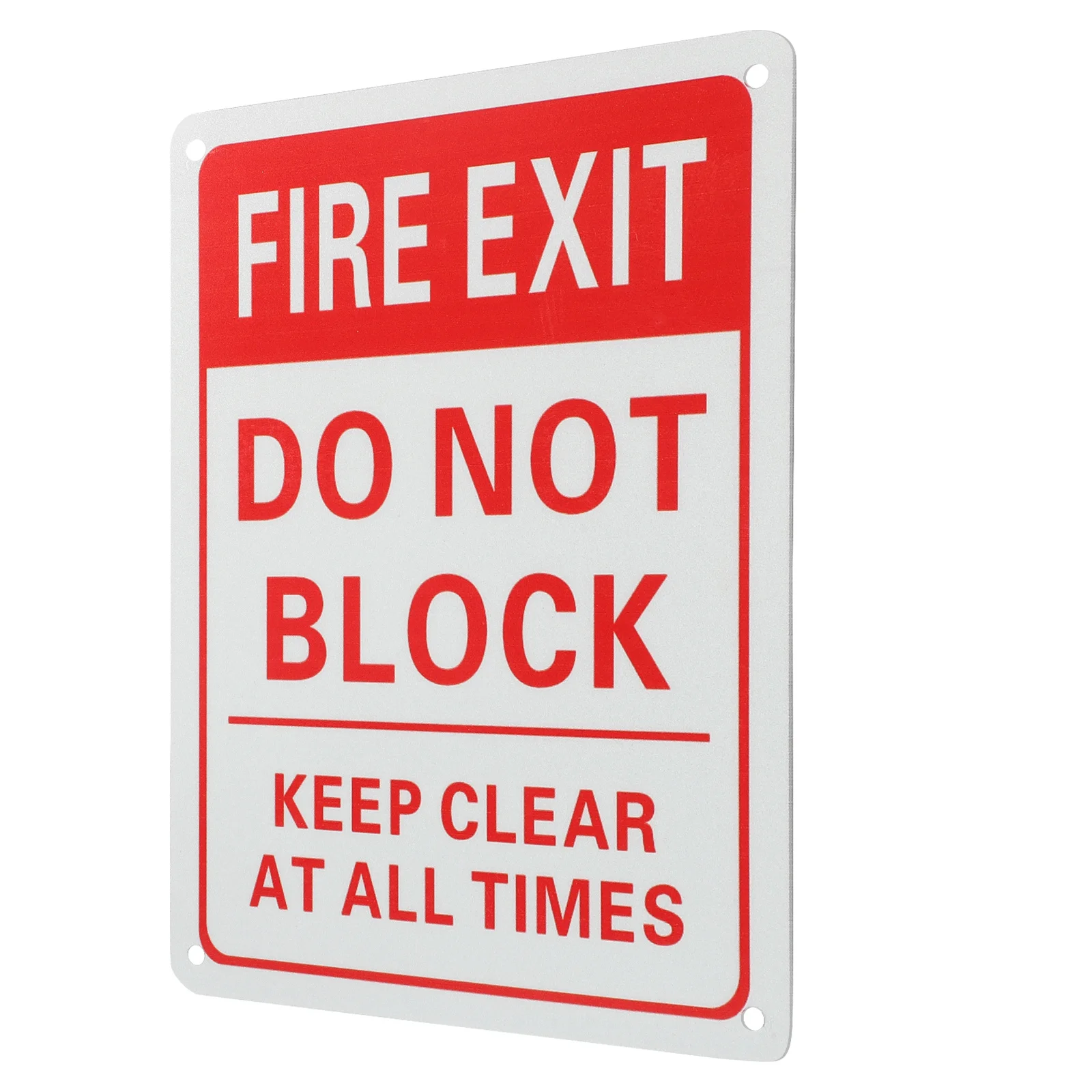 Emergency Fire Exit Safety Sign Aluminium Metal Caution Do Not Block Sign Emergency Fire Exit Label for Industrial Public Areas