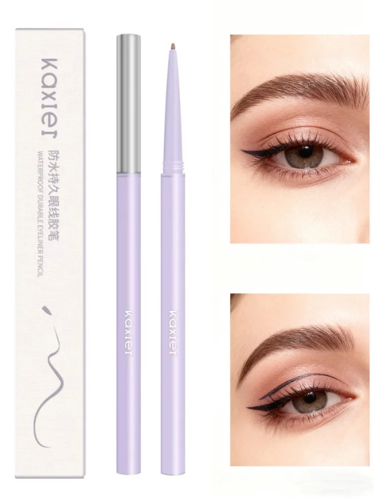 1.5 مللي متر قلم كحل ناعم للغاية طويل الأمد طبيعي مقاوم للماء مقاوم للعرق لا يسقط بني للمبتدئين رجل كسول #1