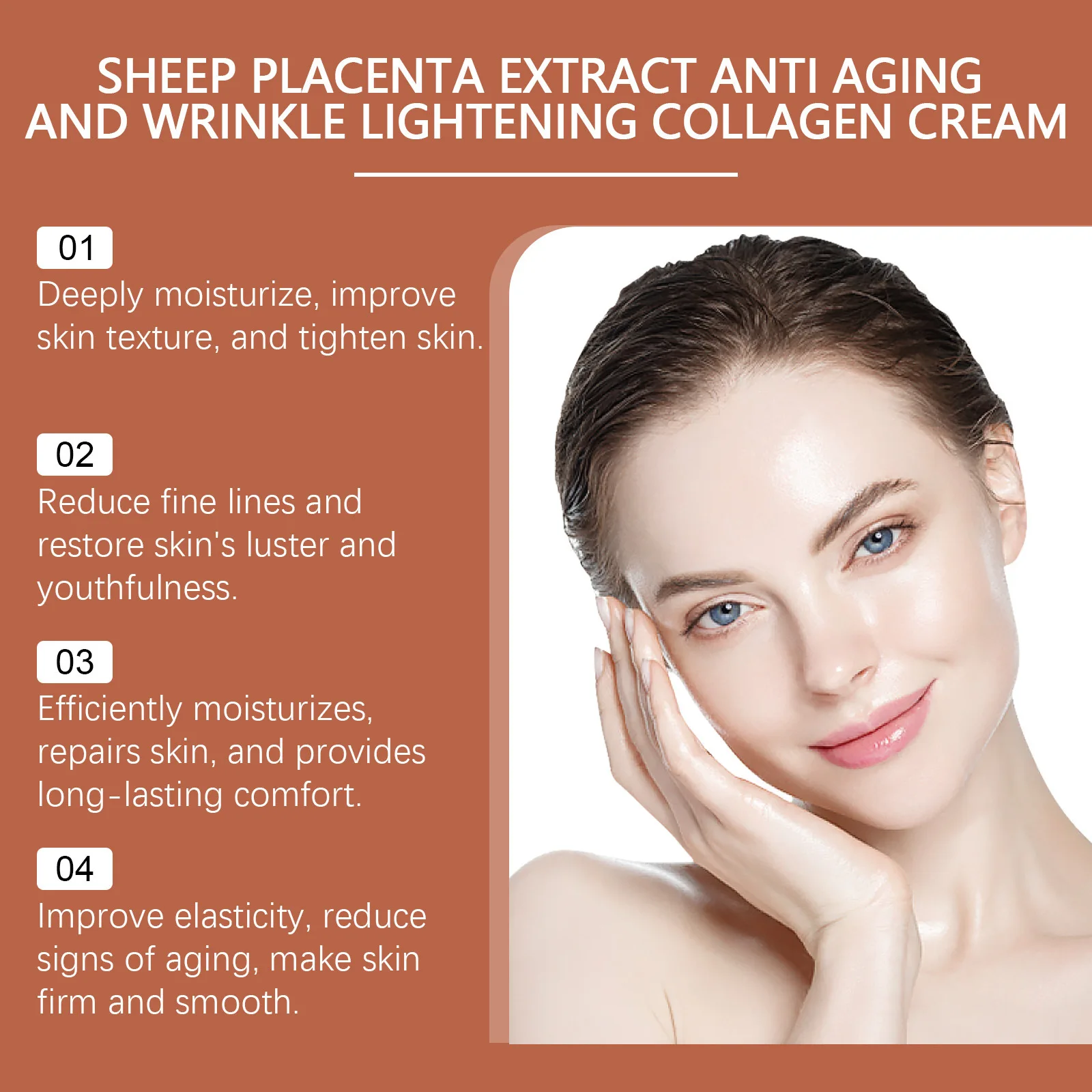 Eelhoe Sheep Placenta Face Firming Cream Fading Fine Lines Shrink Pores Nourish Smoothing Improve Elasticity Facial Care Creams