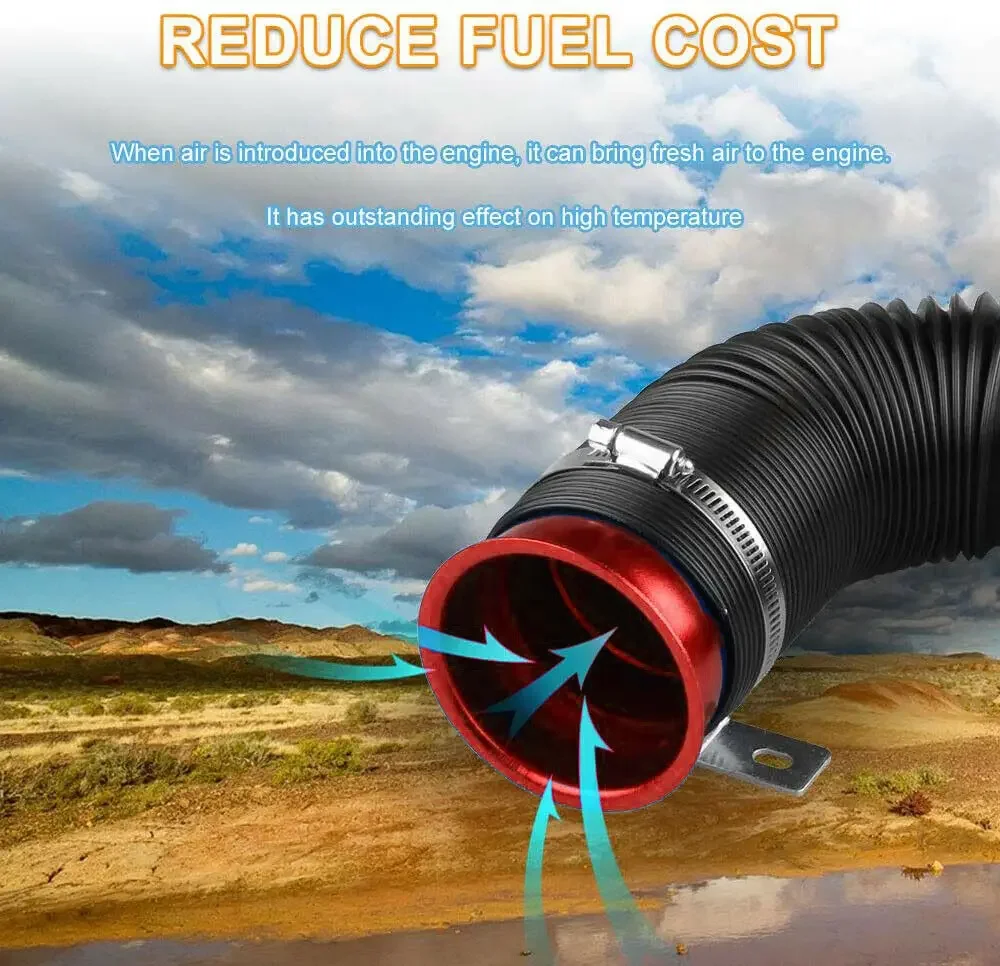 76 mm / 3 inch universele flexibele automotor koude luchtinlaatslang inlaatkanaal invoerbuis pijp met klem