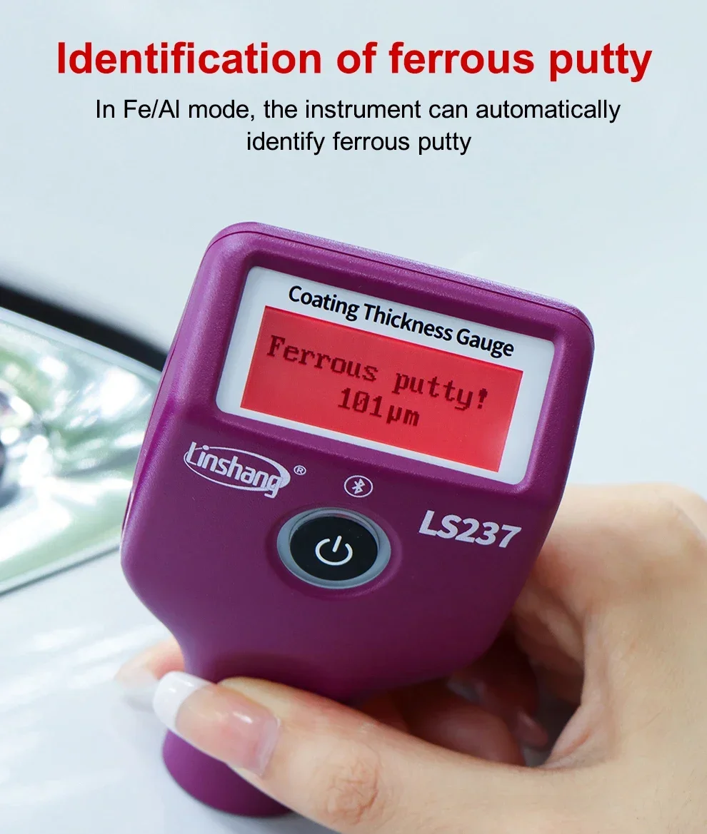 LS237 Car Paint Thickness Gauge for Auto Coating Identify Ferrous Putty Type-C C
