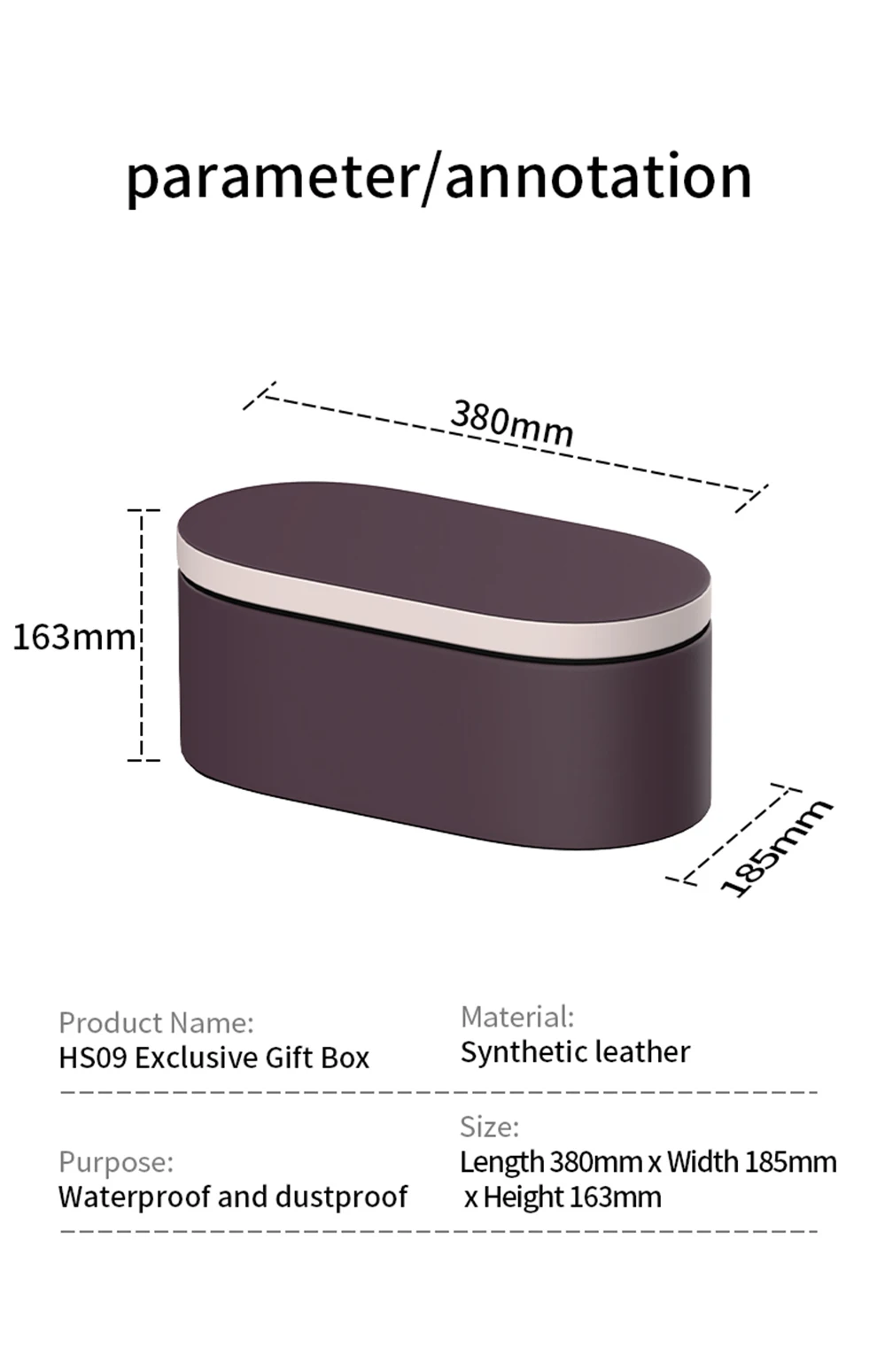 Luxuriöse Leder-Geschenkbox für Dyson HS09 Haartrockner, Lockenstab, Styler, Aufbewahrungstasche, 5 Farben, wasserdicht, staubdicht, Organizer – Detail 4