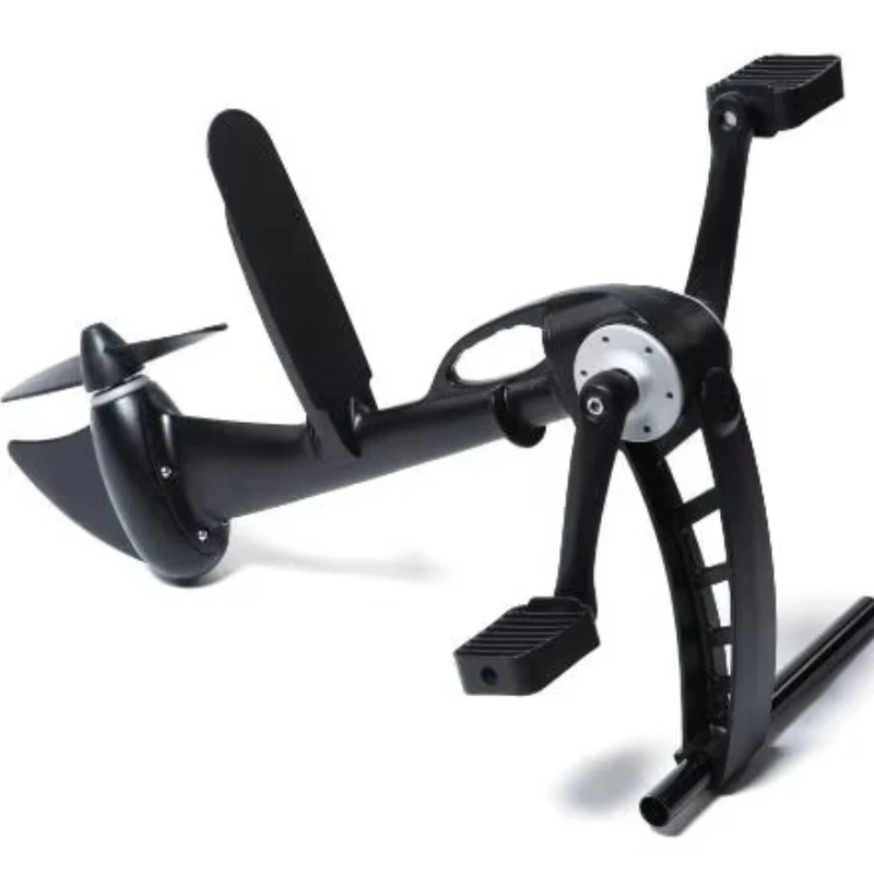 Steel and PVC-propelled foot pedal drive system for outdoor fishing kayak accessories for surfing and rafting