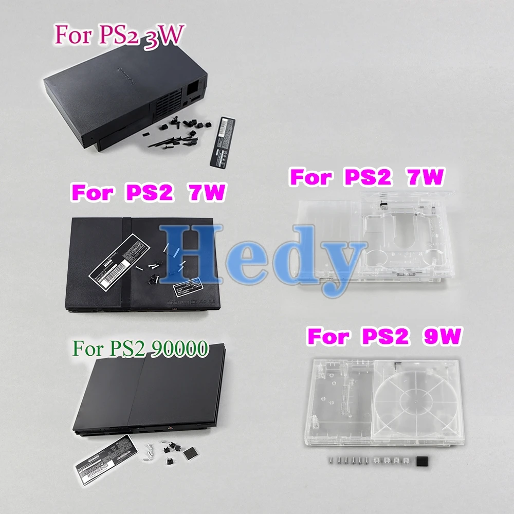 

1set Plastic For PlayStation 2 7W 70000 Full Housing Shell Case With Screw Sticker Label For PS2 Slim 9W 90000 3W 30000