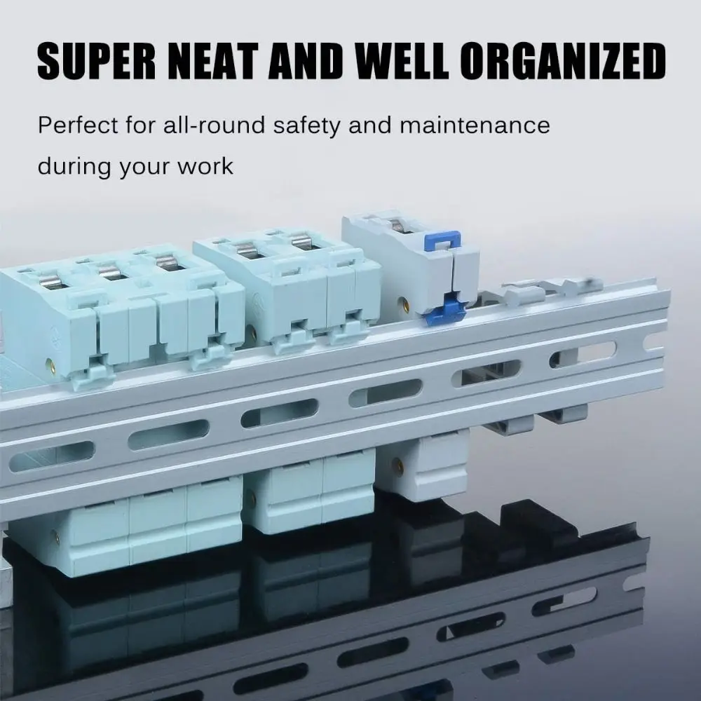 Durable Aluminum DIN Rail Universal Type 1mm Thickness Guide Rails 10-50cm Circuit Breaker Electrical Installation
