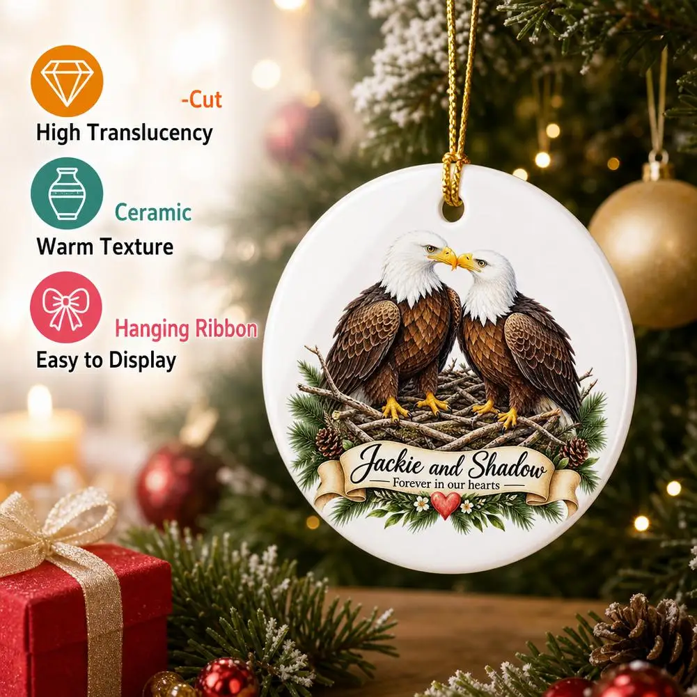 Ceramic Sea Eagle Ornament Cute 2D Christmas Tree Pendant Multifunctional Adorable Christmas Ornament Party Decor ﻿
