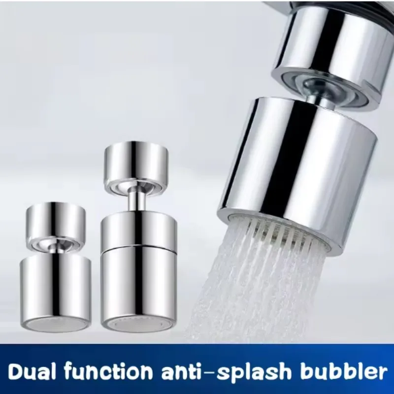 Dual Function Anti-splash Bubbler Kitchen Faucet Aerator 360 Degree Swivel Tap Water Diffuser Bathroom Water Filter Nozzle Mixer