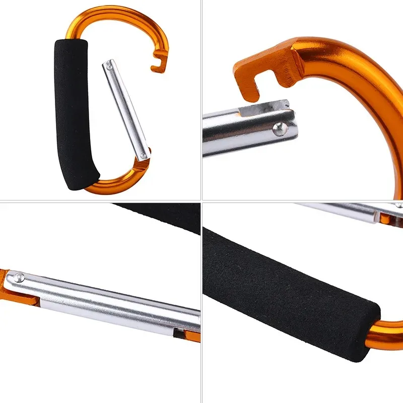 

1pc Oversize Hook Carabiner Shopping Hook with Sponge Safety Balance Carabiner Outdoor Camping Hiking Large Hook 135mm*9mm