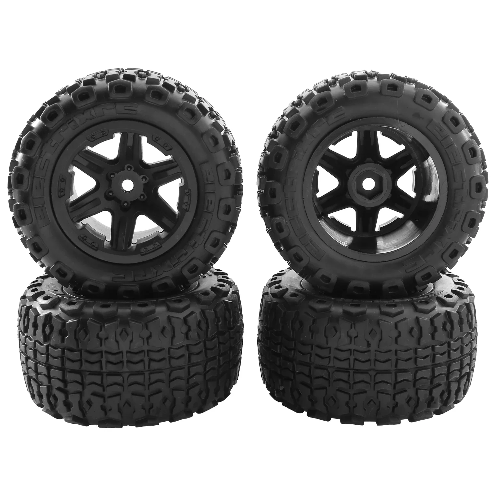 4pcs 104mm Diameter Rubber Wheel Tire Tyre With 12mm Hex For 1/16 MJX H16 16207 RC Car Upgrade Parts16208 16209 16210