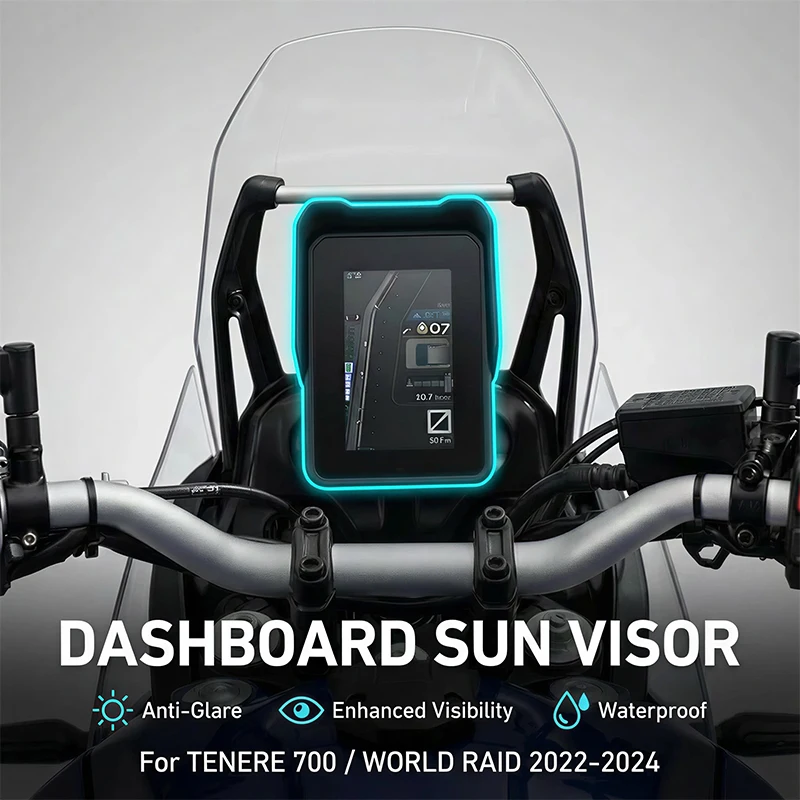 FOR TENERE 700 WORLD RAID 2022-2024 2023 Dashboard Sun Visor Shield Cover Instrument Screen Sunshade Guard Anti-Glare Protection