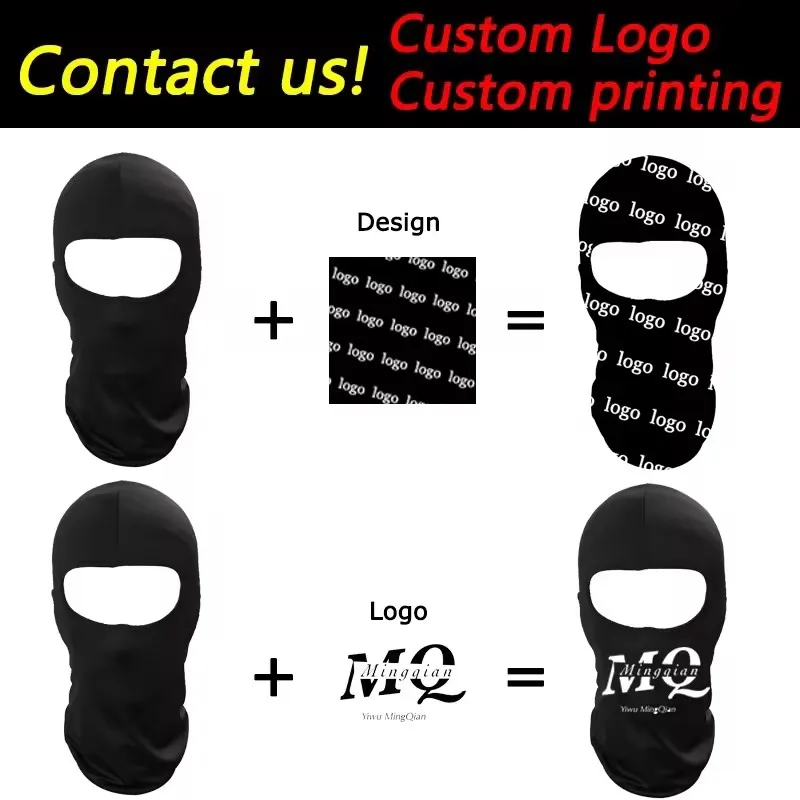 Imagem -06 - Balaclava Motocicleta Personalizada para Homens Máscara de Esqui à Prova de Vento Ciclismo Escudo Facial Completo Bandana Halloween Personalizado Seu Design 100 Pcs