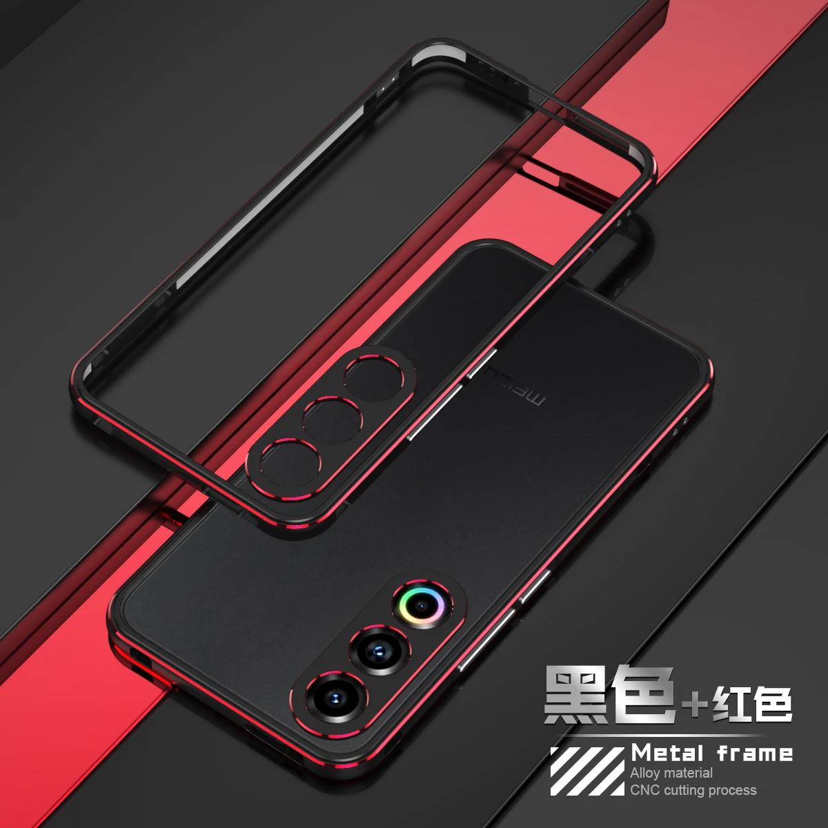 Light Luxury Aluminum Alloy Metal Frame Bumper Case for Meizu 21 Ultra-Thin Super Slim Case with Lens Protective Cover
