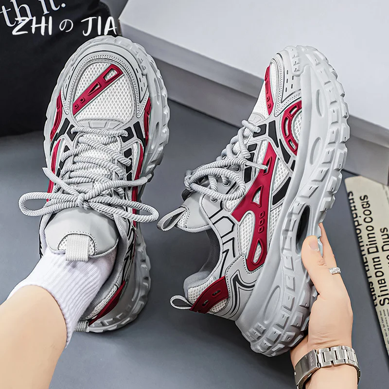 New Men's Casual Shoes Spring Summer Mesh Breathable Thick soled Sneakers Men's Fashion Trendy Matching Footwear 39-44