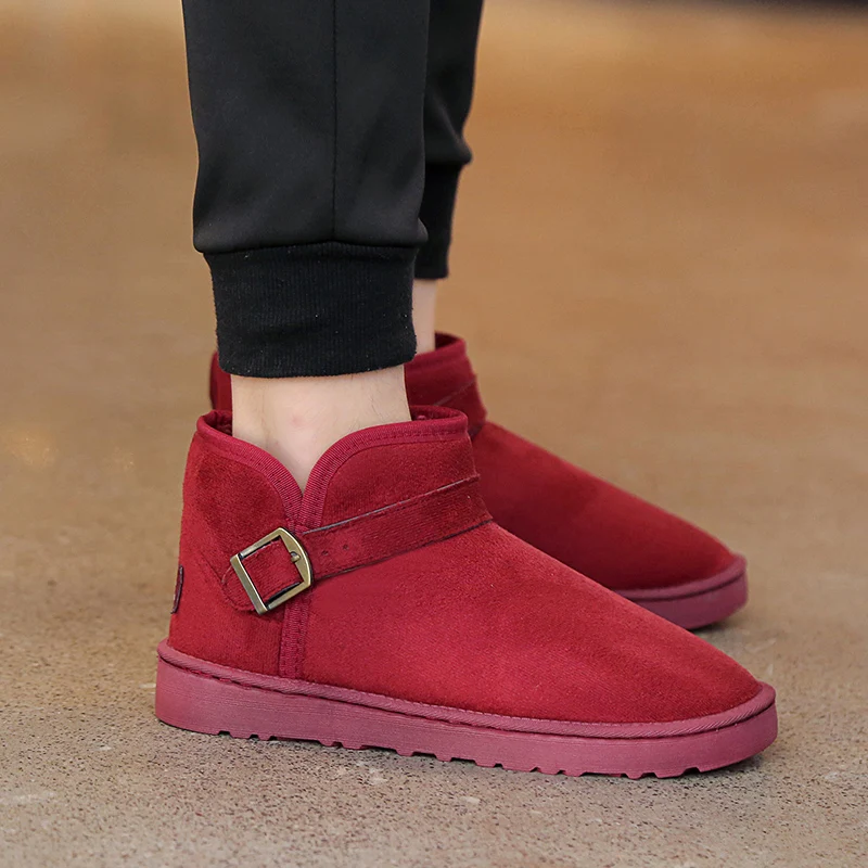 Большие размеры 35–49, дешевые зимние ботинки для пар, мужские удобные теплые плюшевые женские ботинки без шнуровки, синие мужские ботильоны на нескользящей платформе