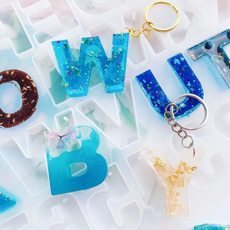 Alphabet Epoxy Resin Silicone Mold DIY Letter Number Pendant Resin Mold Keychain Earring Epoxy Resin Jewelry Crafts Casting Mold - view 3