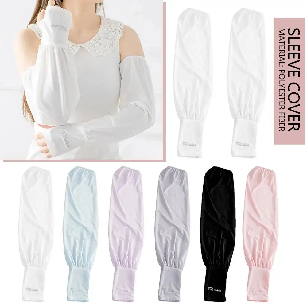 

1 Pair Of Summer Loose Sunscreen Driving Ice Silk Sleeve Outdoor Uv Protection Arm Glove Sleeves Soft Breathable