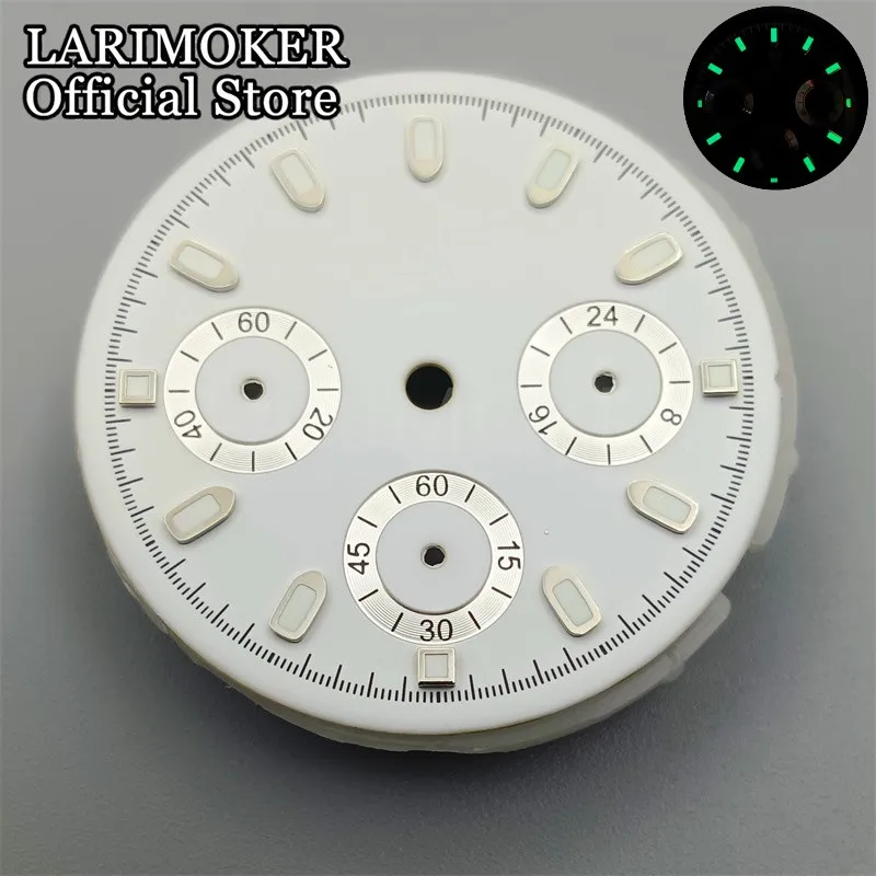 VK63LARIMOKER 29.8mm green grey white black quartz movement watch dial and VK63 watch hands luminous watch dial Fit VK63 movemet