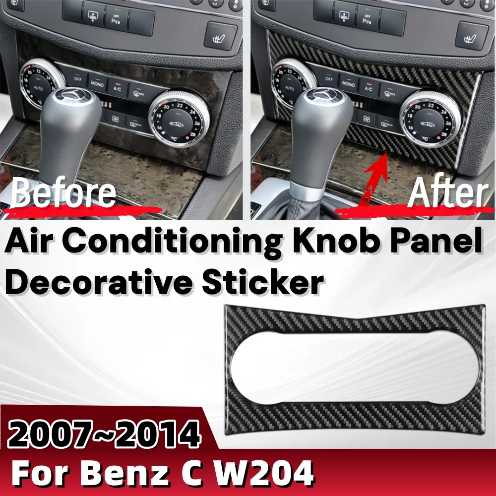 Air Conditioning Knob Panel Decorative Sticker  For Benz C W204 2007 2008 2009 2010 2011 2012 2013 Car Decoration Stickers